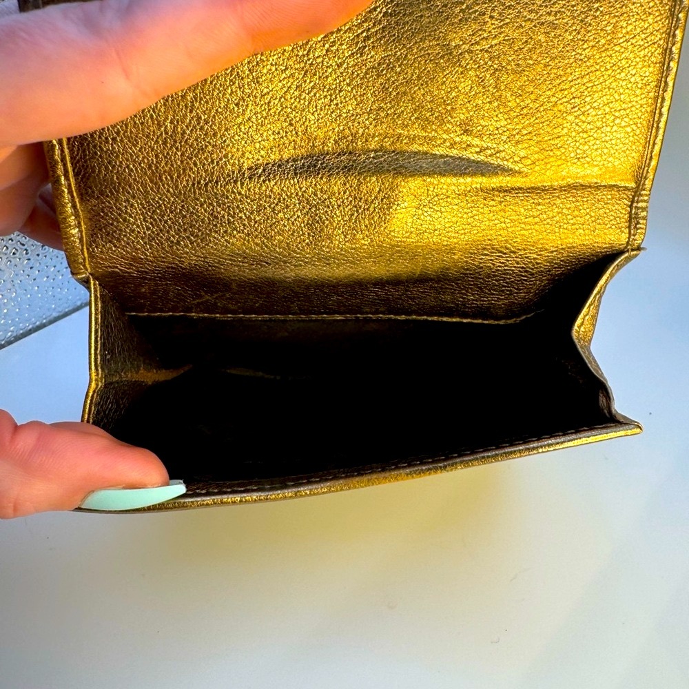 Gucci Abbey Line D-Ring Wallet GG Metallic with Coin Pocket Authentic Vintage - Picture 12 of 16